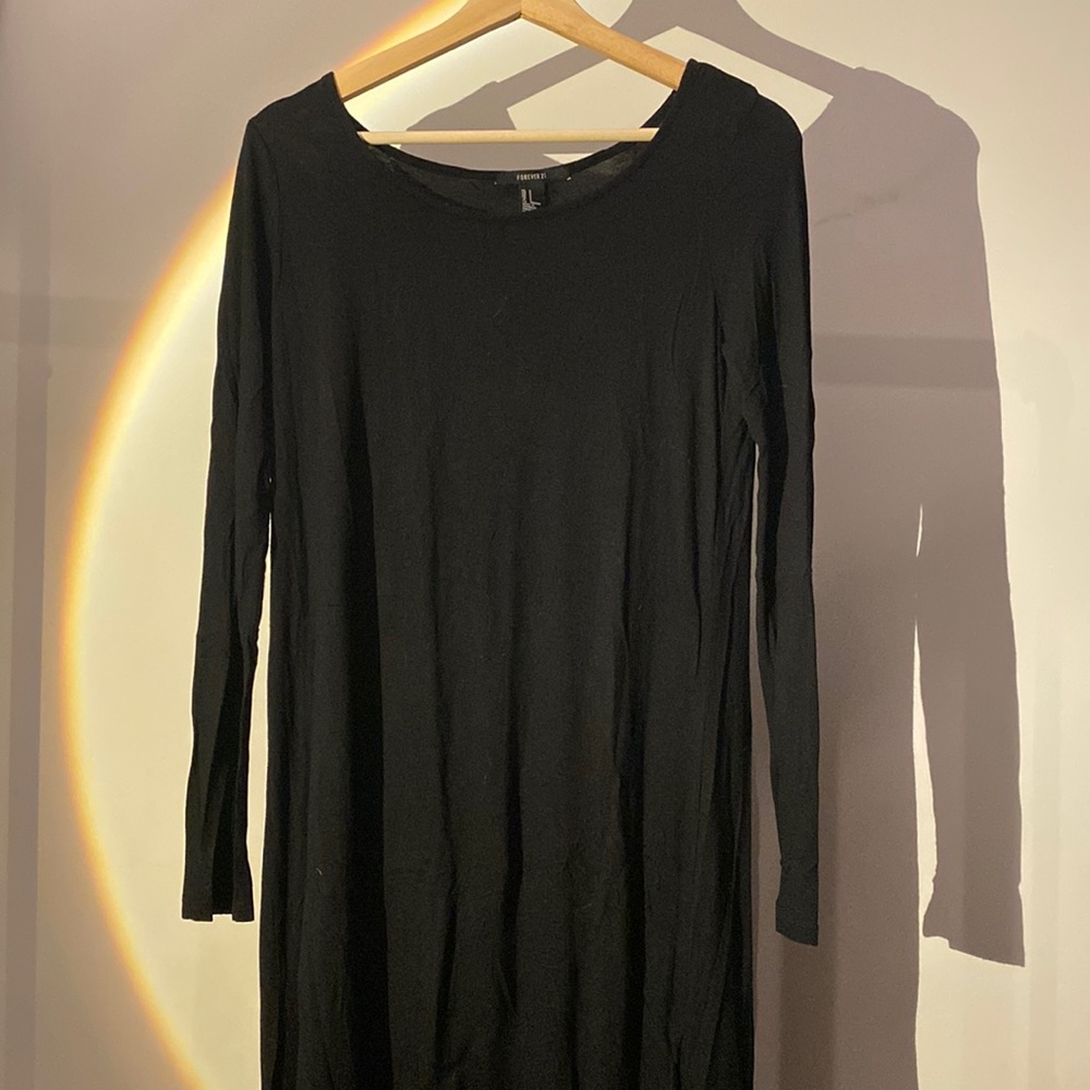 baggy long sleeve high low dress